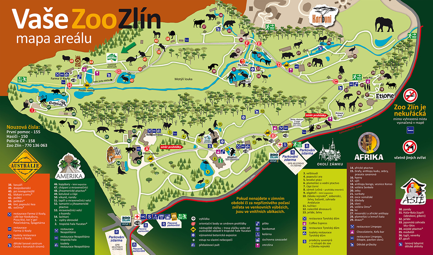 mapa zoo